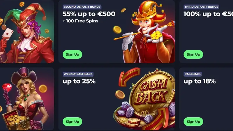 Welcome package with free spins